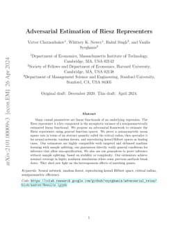Adversarial Estimation of Riesz Representers