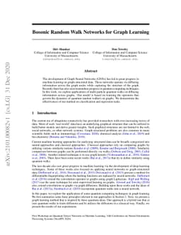 Bosonic Random Walk Networks for Graph Learning