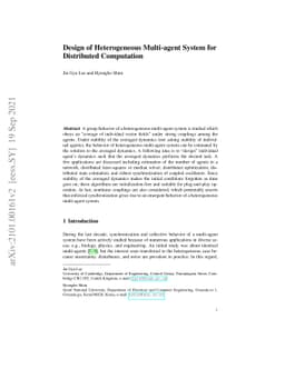 Design of heterogeneous multi-agent system for distributed computation