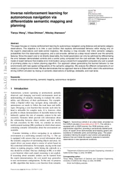 Inverse reinforcement learning for autonomous navigation via
  differentiable semantic mapping and planning