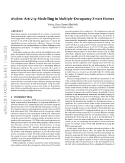 MoSen: Activity Modelling in Multiple-Occupancy Smart Homes