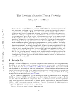 The Bayesian Method of Tensor Networks