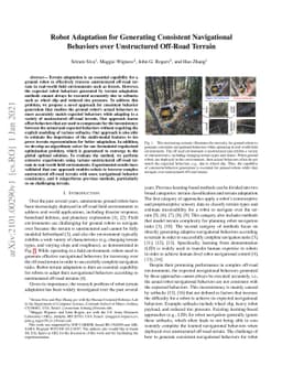 Robot Adaptation for Generating Consistent Navigational Behaviors over
  Unstructured Off-Road Terrain