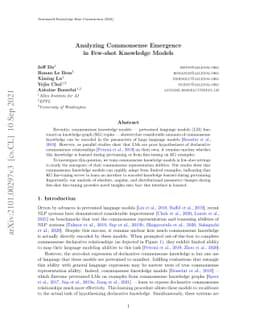 Analyzing Commonsense Emergence in Few-shot Knowledge Models