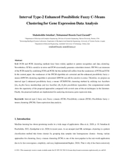 Interval Type-2 Enhanced Possibilistic Fuzzy C-Means Clustering for Gene
  Expression Data Analysis