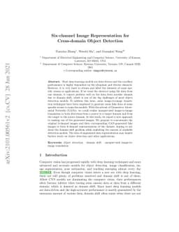 Six-channel Image Representation for Cross-domain Object Detection