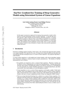 StarNet: Gradient-free Training of Deep Generative Models using
  Determined System of Linear Equations