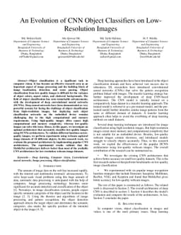 An Evolution of CNN Object Classifiers on Low-Resolution Images