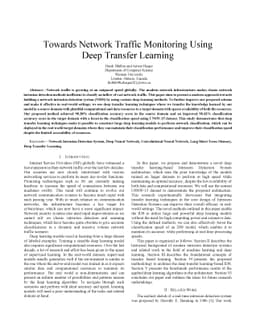 Towards Network Traffic Monitoring Using Deep Transfer Learning