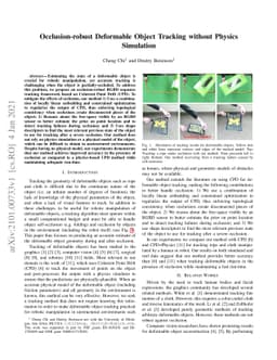 Occlusion-robust Deformable Object Tracking without Physics Simulation