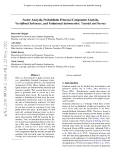 Factor Analysis, Probabilistic Principal Component Analysis, Variational
  Inference, and Variational Autoencoder: Tutorial and Survey
