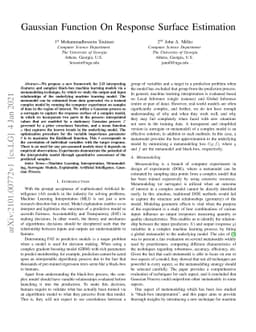 Gaussian Function On Response Surface Estimation