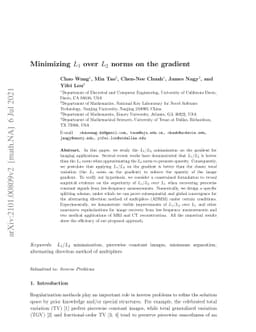 Minimizing L1 over L2 norms on the gradient