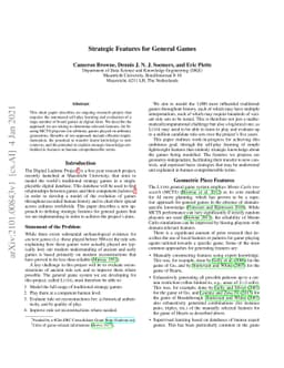 Strategic Features for General Games