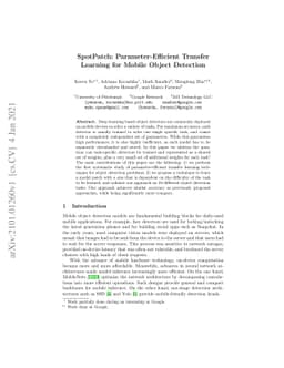 SpotPatch: Parameter-Efficient Transfer Learning for Mobile Object
  Detection