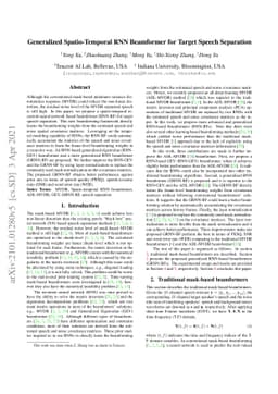 Generalized Spatio-Temporal RNN Beamformer for Target Speech Separation