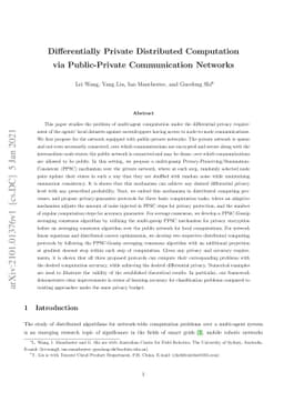Differentially Private Distributed Computation via Public-Private
  Communication Networks