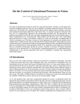 On the Control of Attentional Processes in Vision