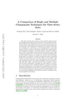 A Comparison of Single and Multiple Changepoint Techniques for Time
  Series Data