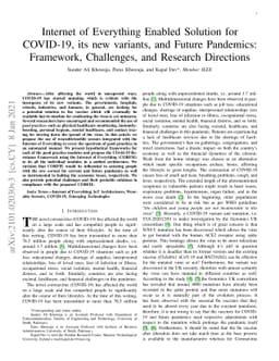 Internet of Everything enabled solution for COVID-19, its new variants
  and future pandemics: Framework, Challenges, and Research Directions