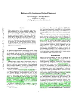 Fairness with Continuous Optimal Transport