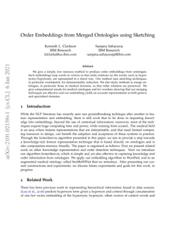 Order Embeddings from Merged Ontologies using Sketching