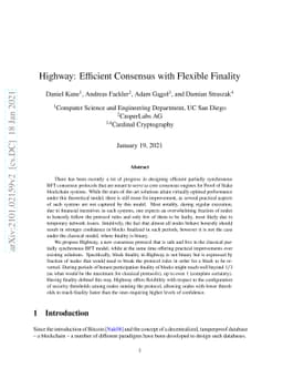 Highway: Efficient Consensus with Flexible Finality
