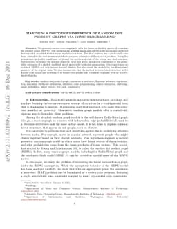Maximum a Posteriori Inference of Random Dot Product Graphs via Conic
  Programming