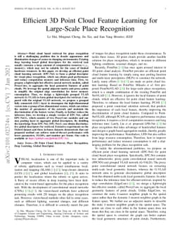 Efficient 3D Point Cloud Feature Learning for Large-Scale Place
  Recognition