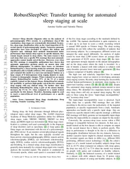 RobustSleepNet: Transfer learning for automated sleep staging at scale