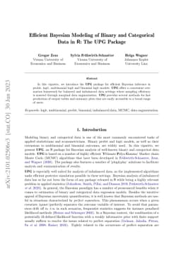 Efficient Bayesian Modeling of Binary and Categorical Data in R: The UPG
  Package