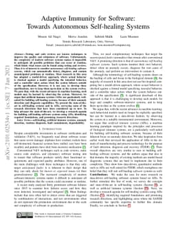 Adaptive Immunity for Software: Towards Autonomous Self-healing Systems