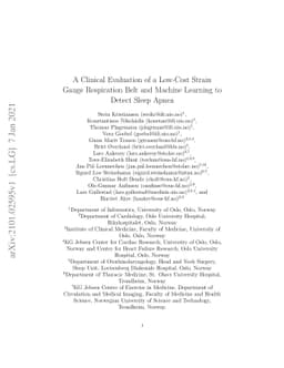A Clinical Evaluation of a Low-Cost Strain Gauge Respiration Belt and
  Machine Learning to Detect Sleep Apnea