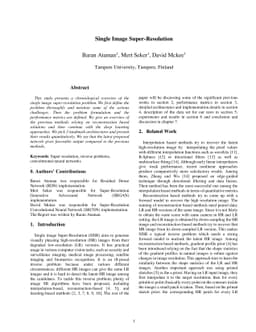 Single Image Super-Resolution