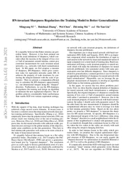 BN-invariant sharpness regularizes the training model to better
  generalization