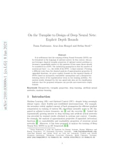 On the Turnpike to Design of Deep Neural Nets: Explicit Depth Bounds