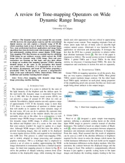 A review for Tone-mapping Operators on Wide Dynamic Range Image