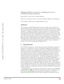 Multistage BiCross encoder for multilingual access to COVID-19 health
  information