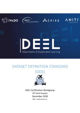 Dataset Definition Standard (DDS)