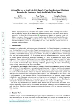 MeisterMorxrc at SemEval-2020 Task 9: Fine-Tune Bert and Multitask
  Learning for Sentiment Analysis of Code-Mixed Tweets
