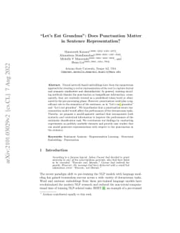 "Let's Eat Grandma": Does Punctuation Matter in Sentence Representation?