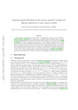 Spatiotemporal blocking of the bouncy particle sampler for efficient
  inference in state space models