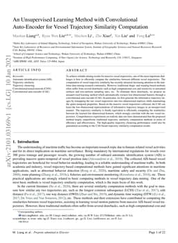An Unsupervised Learning Method with Convolutional Auto-Encoder for
  Vessel Trajectory Similarity Computation