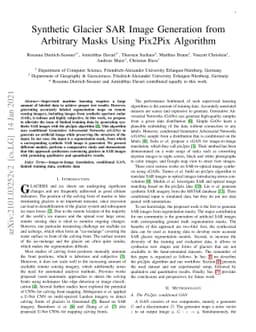 Synthetic Glacier SAR Image Generation from Arbitrary Masks Using
  Pix2Pix Algorithm