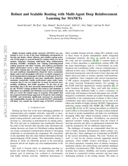 Robust and Scalable Routing with Multi-Agent Deep Reinforcement Learning
  for MANETs