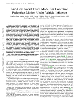 Sub-Goal Social Force Model for Collective Pedestrian Motion Under
  Vehicle Influence