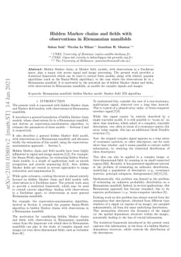 Hidden Markov chains and fields with observations in Riemannian
  manifolds