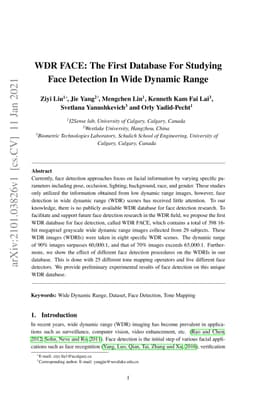WDR FACE: The First Database for Studying Face Detection in Wide Dynamic
  Range