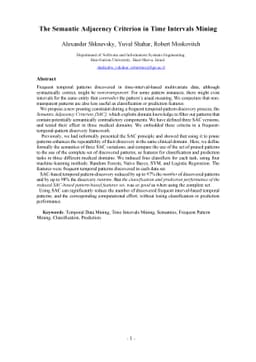 The Semantic Adjacency Criterion in Time Intervals Mining