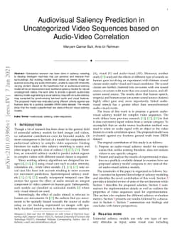 Audiovisual Saliency Prediction in Uncategorized Video Sequences based
  on Audio-Video Correlation